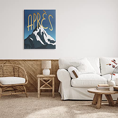Image of 'Apres Mountain Ski Sport Winter Landmark Blue'| Canvas Art | Stupell Industries | 30 x 40 Inches, Easy to Hang and Sturdy, Made in USA, by Lil' Rue