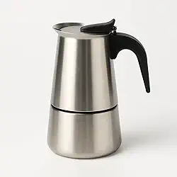 Cafeteira Italiana Inox 200ml para 4 Xícaras – Café Forte e Aromático com Design Compacto e Seguro