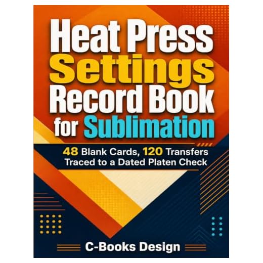 Heat Press Settings Record Book for Sublimation: 48 Blank Cards, 120 Transfers Traced to a Dated Platen Check
