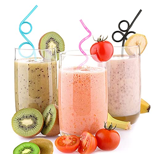 Vokoy 60Pcs Crazy Loop Straws, Colorful Reusable Drinking Straws Funny Straws For Kids, Birthday Party, Parties, Carnivals #TOP2