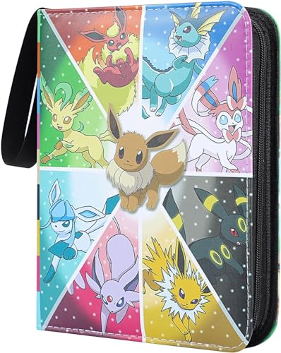 Trading Card Albums 4 Pocket,Trading Card Binder Waterproof, Premium Cards Holder Album with Removable Sleeves, Trading Card Albums for Boys and Girls (Multi 4Pocket)