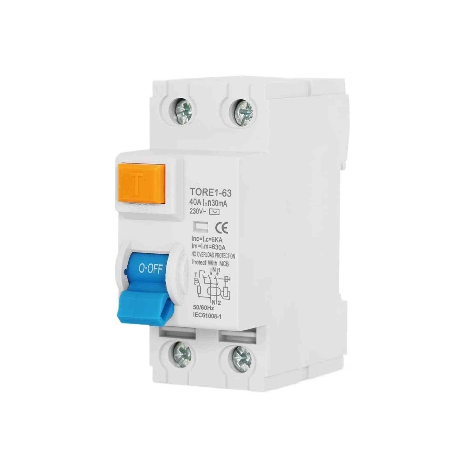 16A 63A 10mA 30mA 100mA 6KA RCCB RCD 230 V elektromechaniczny wyłącznik różnicowy wyłącznik bezpieczeństwa (25 A, 4 bieguny 300 mA)