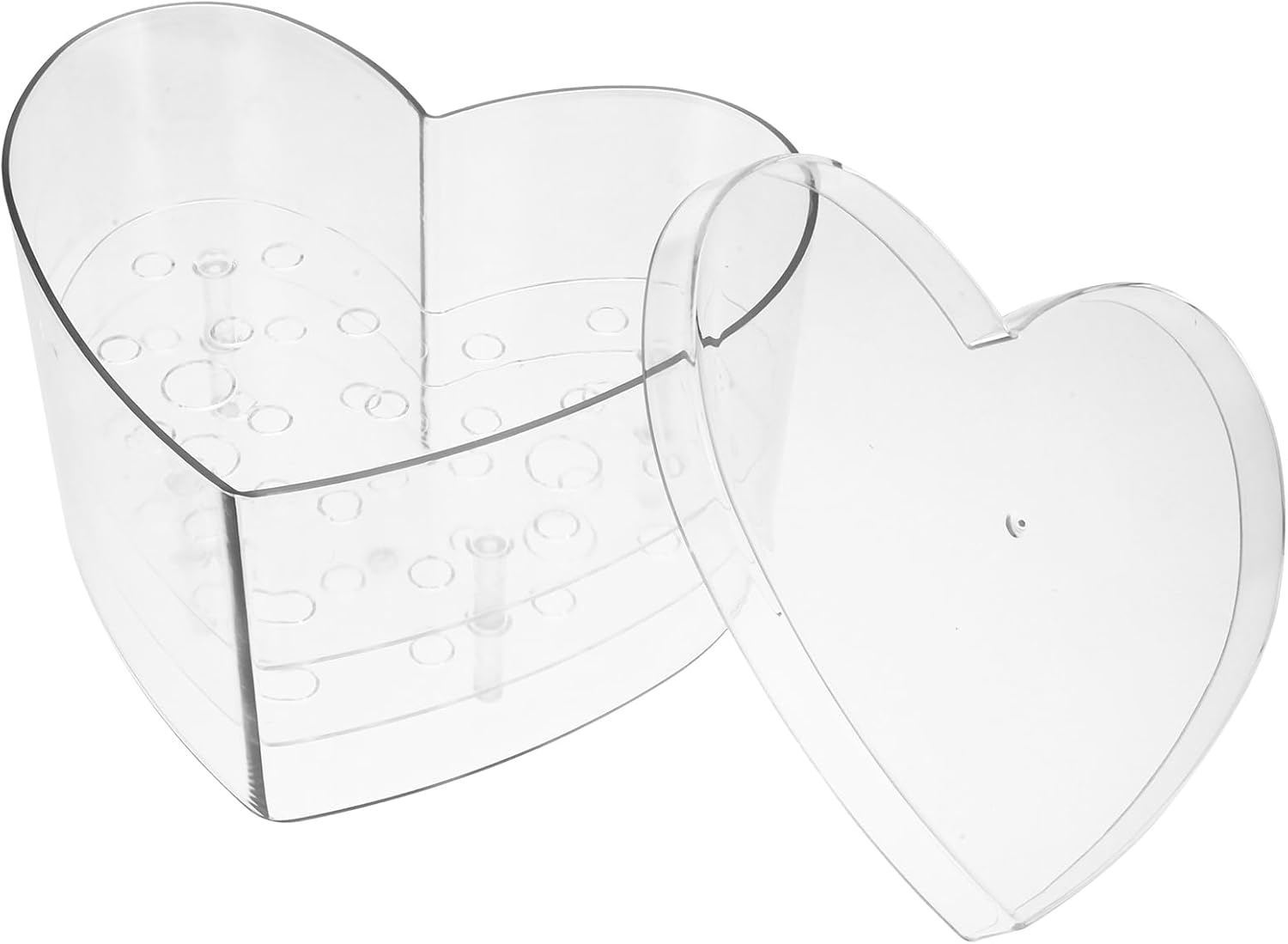 Luxshiny Clear Acrylic Heart Shaped Flower Box 8.5X7.67X5.11 Inches Decorative Floral Arrangements Case for Weddings Valentine S Day Birthdays Packaging