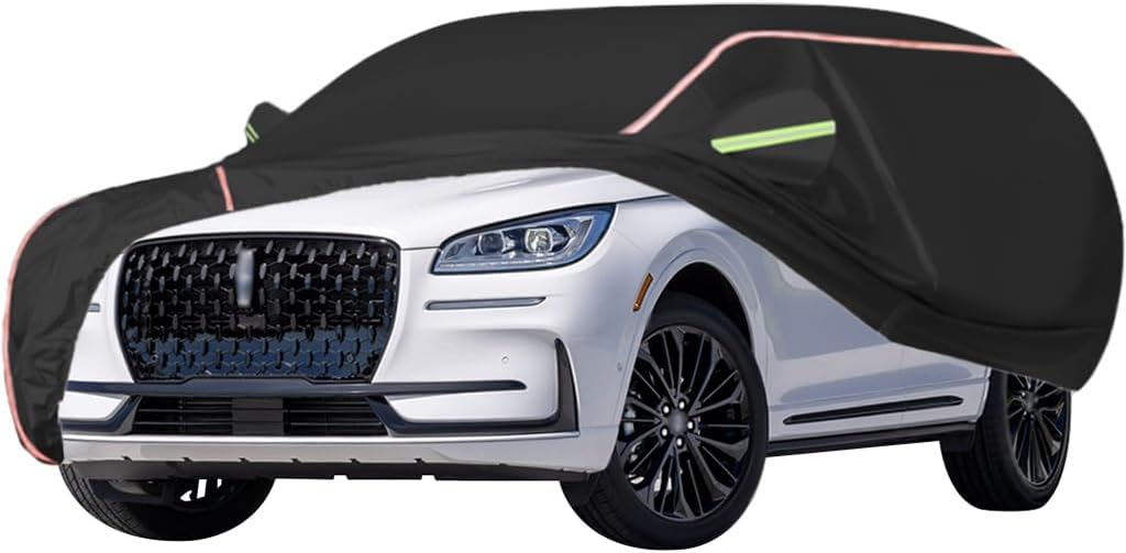 WOLWES Car Covers are Suitable for Lincoln Corsair Premiere/Reserve/Grand Touring,Water,Rain,Sun and Snow Resistant Oxford Fabric Car Covers,with Side Door Zip (Color : Black, Size : Corsair)