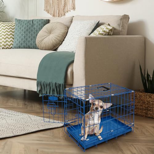 Blue Dog Cage Puppy Metal Training Pet Crate Carrier XS S M L XL Easipet (24