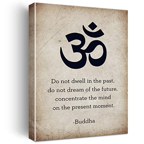 Nurawo Positive Buddha Life Quote Wall Art Canvas Print Inspirational Sayings Poster Framed Artwork Vintage Painting For Home Wall & Tabletop Decor cover