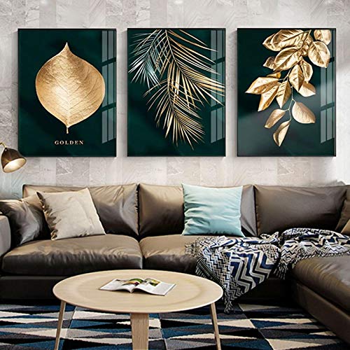 Peinture murale salon plante verte pour illuminer un mur blanc vide x3