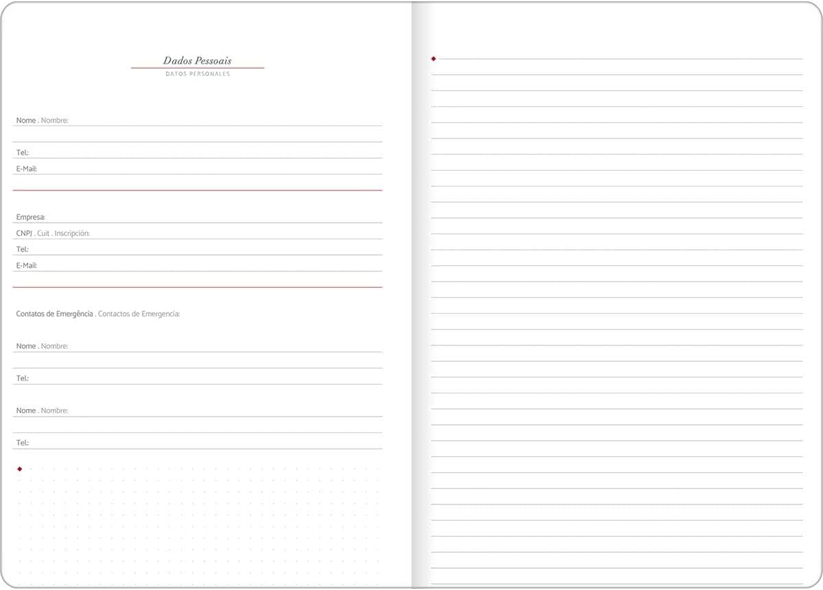 Tilibra - Planner Executivo Grampeado 17,8 x 25,4 cm Cambridge 90 G 2026 - Preta