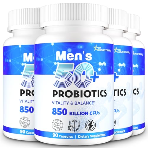 Probiotics for Men, 850 Billion CFU Advanced 50+ Mens Probiotic, 360 Caps