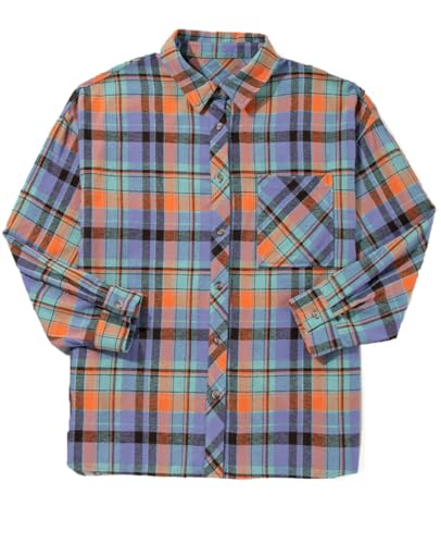 Image of SELINK Girls Long Sleeve Flannel Buffalo Plaid Button Down Shirt