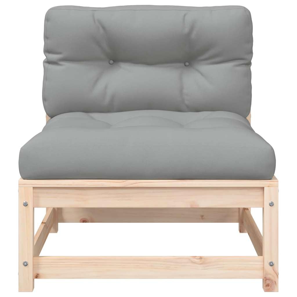 vidaXL Sofá de Jardín sin Reposabrazos con Cojines y Reposapiés, Asientos con Respaldo, Sillones Modulares, Muebles para Patio Terraza
