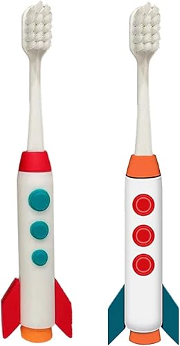 Miniatura 5 de Cepillo de dientes suave con tapa, cepillo de dientes de silicona, mango de cepillo de dientes de dibujos animados, cohete superfino, suave, cepillo