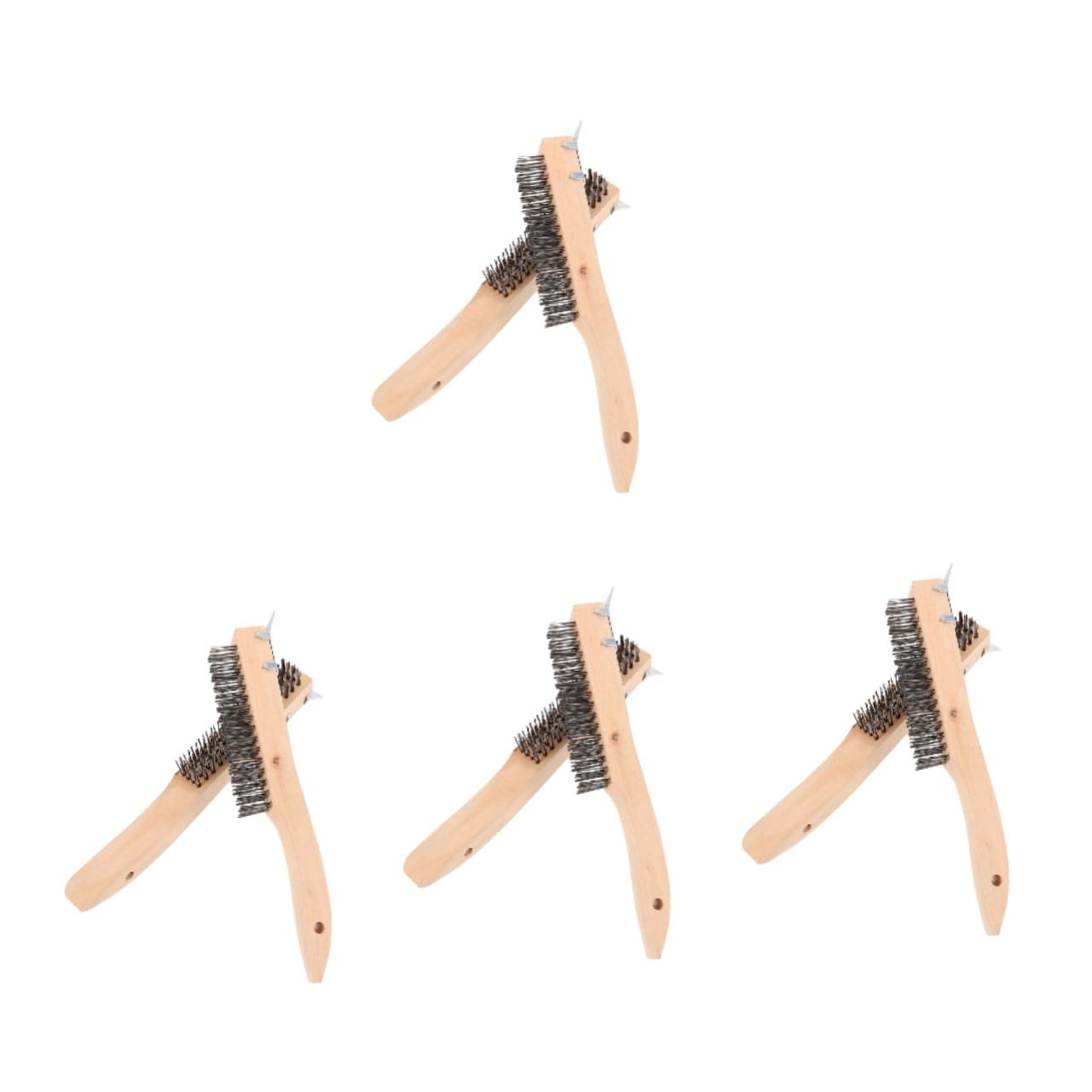 OUNONA 8pcs Wire Brush with Handles and Scraper for Rust and Paint Removal Heavy Duty Cleaning Tool for Household Use and Automotive Maintenance