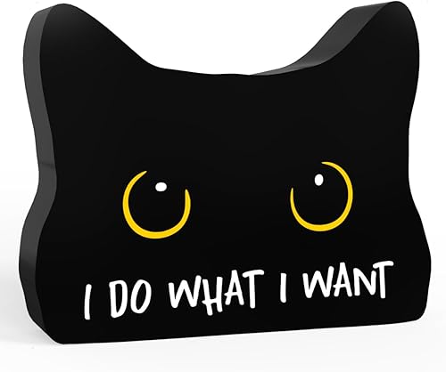 Miniatura 32 de ¿Estás haciendo caca? Cartel divertido, decoración de gato negro, decoración de baño de acrílico, decoración creativa para el hogar y baño, regalo