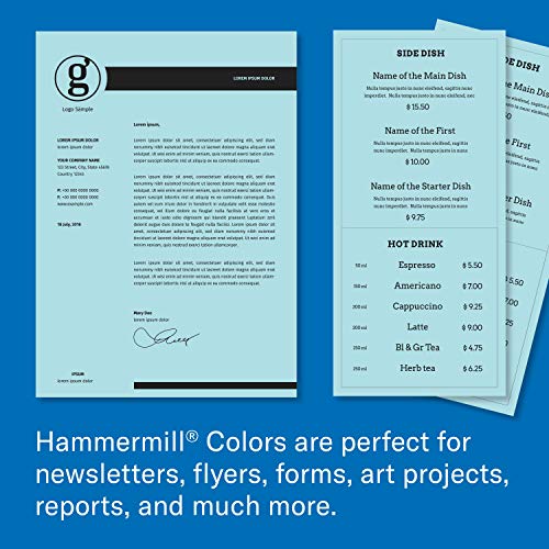 Image of Hammermill Paper, Colors Blue, 20lb, 11x17, Ledger, 500 Sheets / 1 Ream (102137R), Made In The USA
