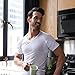 Ejis Men's Sweat Proof Undershirt, V Neck, Anti-Odor Silver, Micro Modal, Sweat Pads (X-Large, White)
