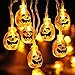 Ausein 3D Halloween Pumpkin String Lights, 19.7ft 30 LED Solar Powered Outdoor Waterproof Pumpkin Light for Home Patio Garden Yard Decoration – Warm White