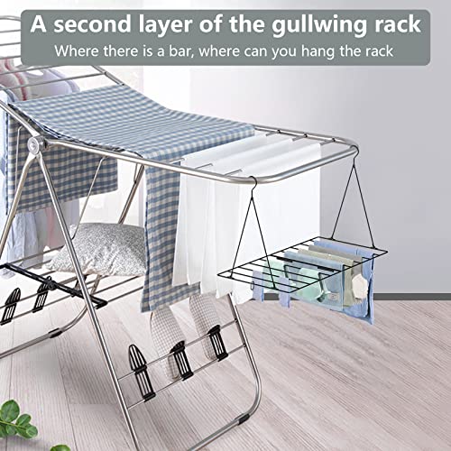 Havedawn Hanging Drying Rack Clothing, Folding Laundry Rack Indoor, Space-Saving, Easy To Unfold & Fold Flat, Collapsible Clothes Drying Rack In Laundry Room For Towels, Baby Clothes, Lingerie, Black #TOP6