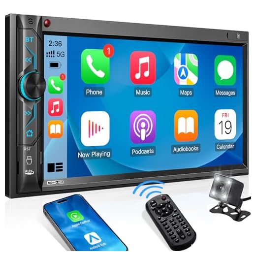 Double Din Car Multimedia System: 7 Inch HD Touchscreen Car Stereo Receiver – Bluetooth Car Radio MP5 Player with Mirror Link | Rear View Camera | MP3 | AM/FM | USB/SD/AUX | Steering Wheel Control