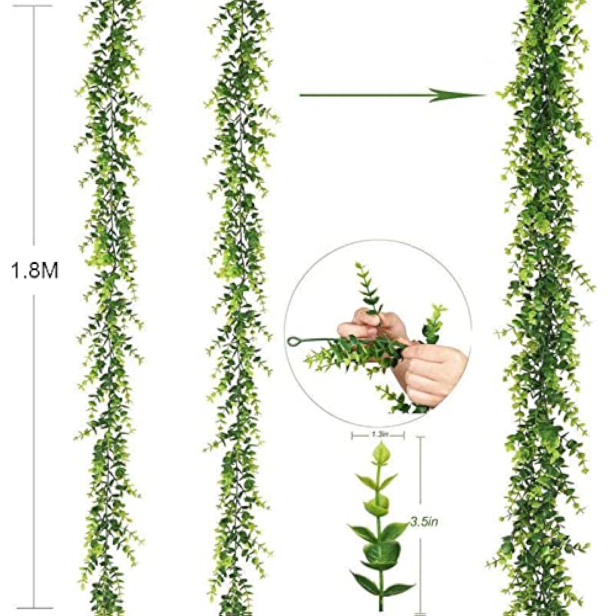 Artificial Eucalyptus Greenery Vines Hanging Plant