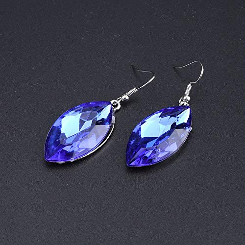 African Beads Jewelry Sets Women Bridal Crystal Statement Necklace Earring Jewelry Sets (Silver Blue)