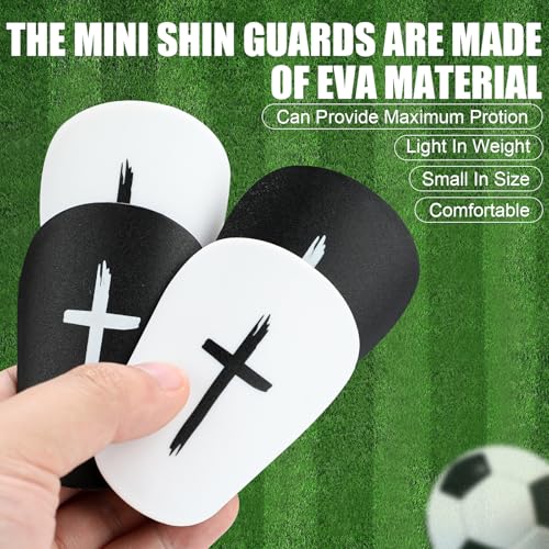2 Pair Mini Shin Guards Soccer, Black & White Anti-Slip Miniature Shin Guards Small Protective Equipment Football Shin Guards Professional Shin Pads for Teenagers Adults Boys Girls