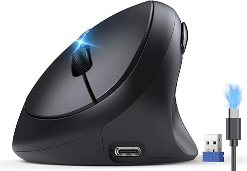 TECKNET Ergonomic Mouse, Bluetooth Wireless Vertical Mouse, Rechargeable Battery, Quiet