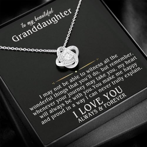 Granddaughter Necklace Gifts From Grandma Grandmother or Grandpa Grandfather To My Granddaughter Graduation Birthday Christmas Pendant Jewelry with Message Card and Gift Box3