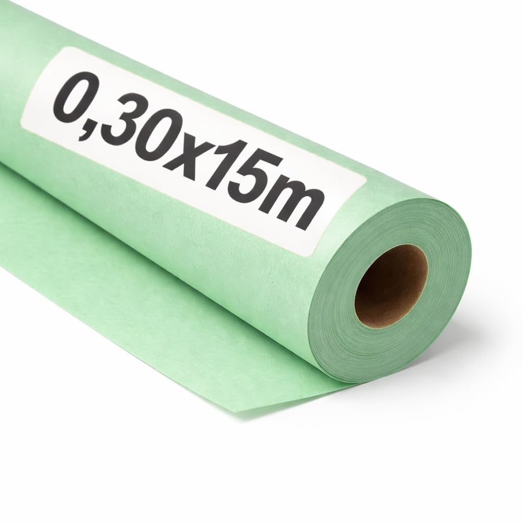 OFITURIA Kraftpapier Grün Pastell – Rolle 0,60 × 15 m – 6 Rollen – Geschenkpapier Und Verpackungspapier – Bastelpapier Für DIY, Dekoration Und Schnittmuster – Reißfest Und Leicht Zuschneidbar