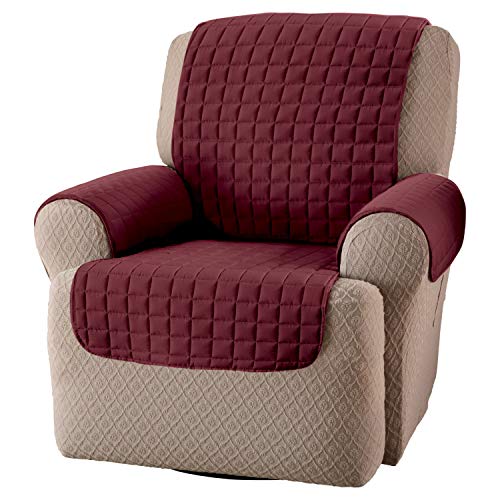 Innovative Textile Solutions, Microfiber Furniture Protector Recliner Wing Chair, Perfect Chair Protection, Comfortable Easy Stretch Fabric, Protect Against Spills and Stains (Burgundy)