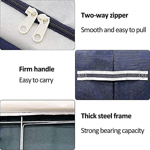 Image of Clothes Storage Box Wardrobe Organizer For Clothes 24 Liter Foldable Steel Frame Clothes Organizer Storage Box For Wardrobe, Saree, Shirts, And Blankets Pack Of 1