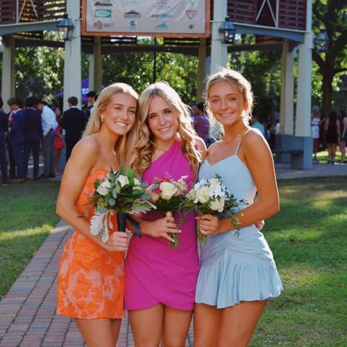 Floral Satin Homecoming Dresses for Teens 2025 Strapless Tight Prom Dress Short Cocktail Party Gowns3