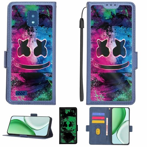 Aroepurt Case Compatible for Hot Pepper Panca L63A Phone Case Flip Cover [with Tempered Glass Screen Protector][RFID Blocking][Luminous Effect] LPT-BQ