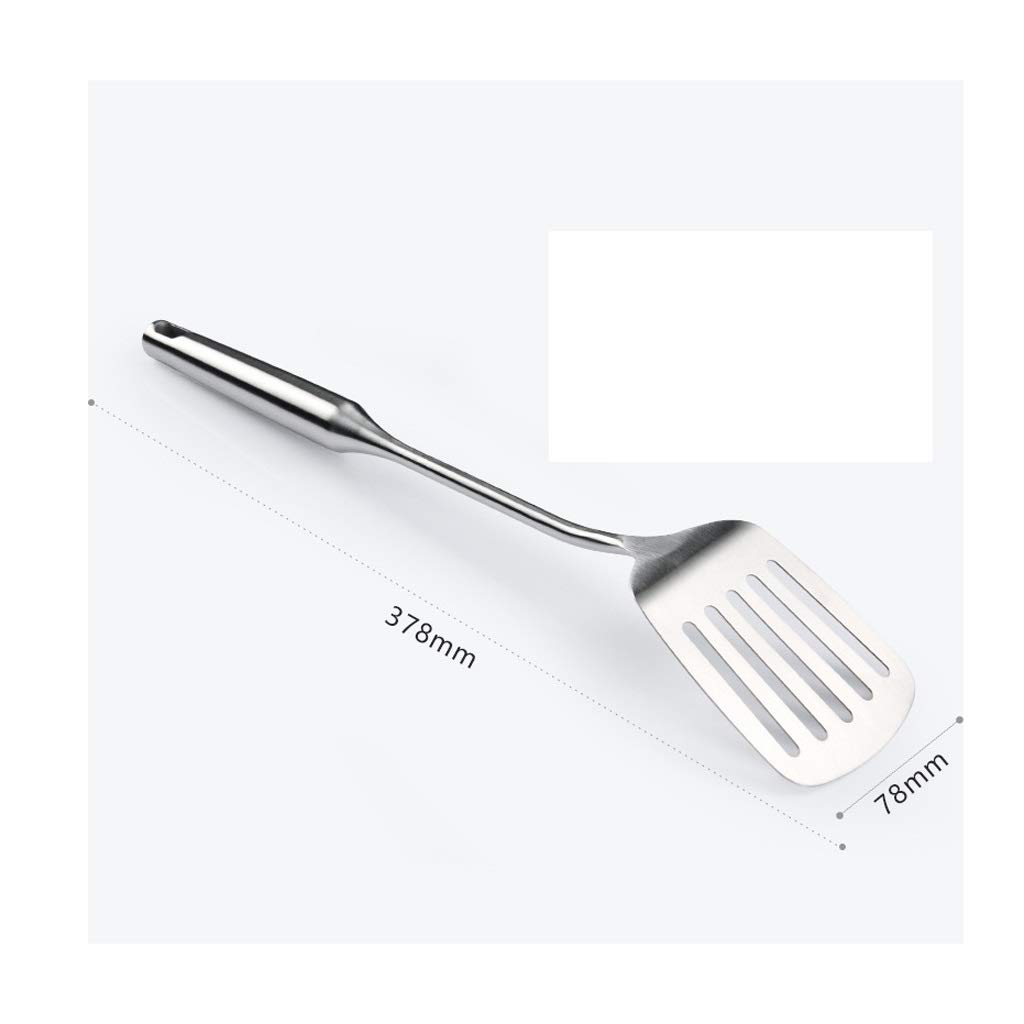 Espátula de plata - Wok Pala Pala ranurado, cocina de acero inoxidable pesado Cocina, mango hueco resistente al calor