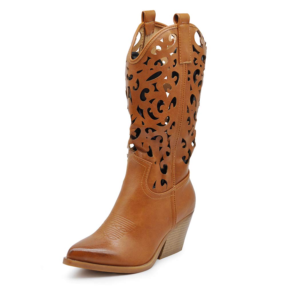 IF Fashion Stivali Stivaletti Texani Cowboy Western Scarpe da Donna Punta Camperos Etnici 629
