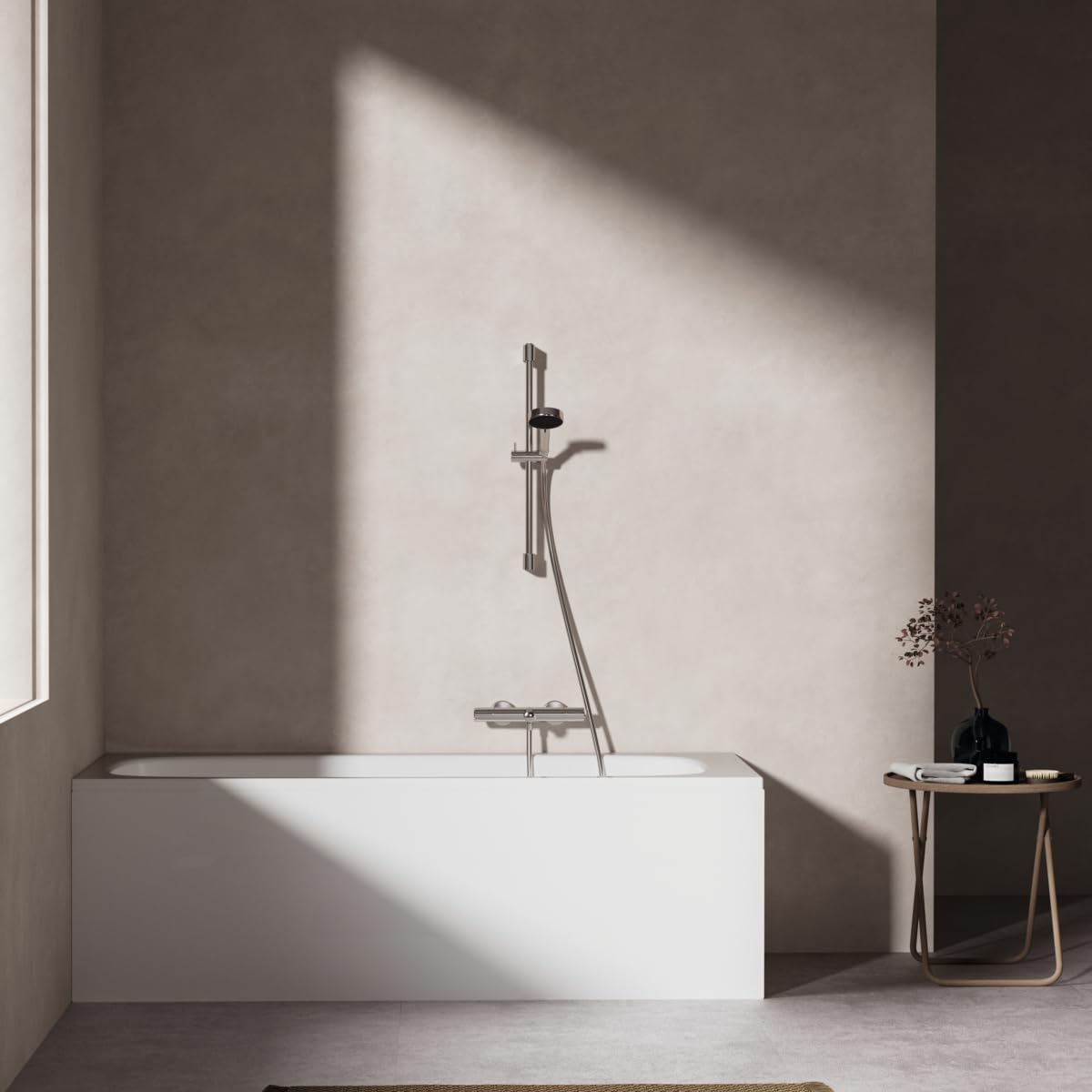 Ideal Standard Idealrain Juego de ducha de 644 mm, ducha BD580AA – Cromo | Ducha de mano de 2 funciones, boquillas EasyClean , soporte de ducha ajustable, soporte de pared regulable en altura, BE413AA