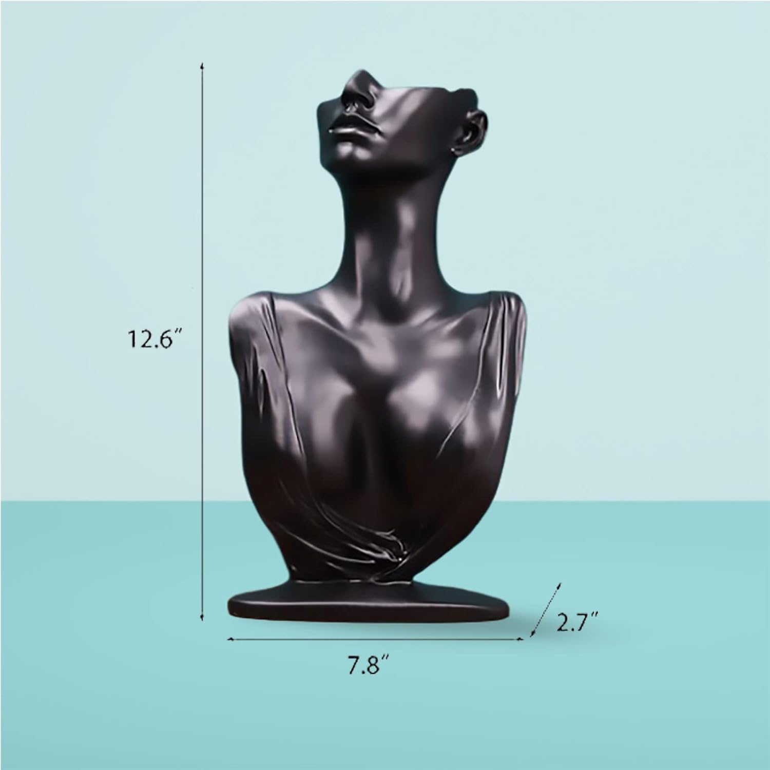 Black Resin Jewelry Mannequin Bust Necklace Display Earring Pendant Chain Display Stand Model Holder for Shows Selling Home Decor - Image 2