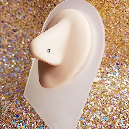 Women's 925 Sterling Silver Crystal Leaves Nose Pin Stud