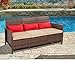 SUNCROWN Outdoor Furniture Patio Sofa Couch Seats 3, All-Weather Wicker with Thick Cushions, Garden, Backyard, Porch or Pool