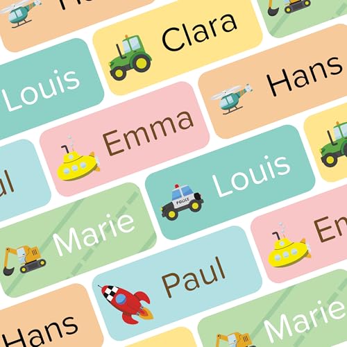 Wraplab Namensaufkleber für Kinder (120 Stück) - Gegenstände &...