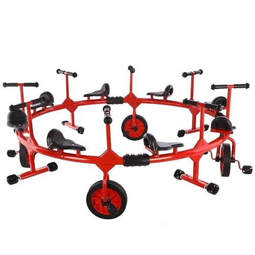 Children's Tricycle, Preschool Multi-Person Tricycle, Outdoor Toddler Bicycle, Toddler Tricycle 1-5 Years Old Children's Gift 3/4/6/8 Multi-Person Tricycle, and Toys for Boys and Girls(Red,8 Seats) -  FOMALVIK, QDYZDNCNC-RED-8SEATS