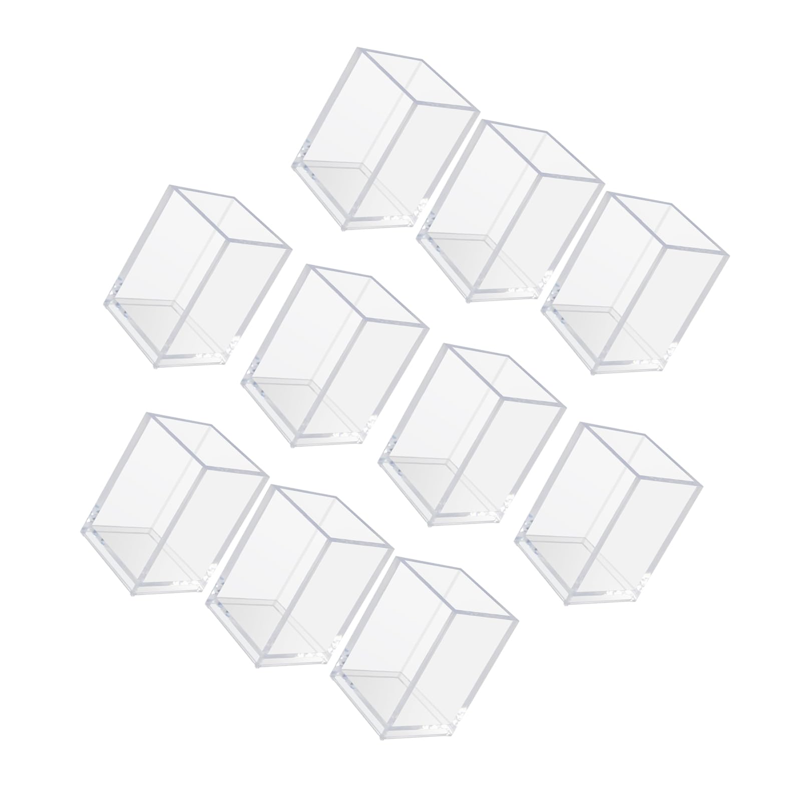 Hsioluted 10Pcs Stackable Clear Acrylic Pen Cup Desktop Pen Organiser Container Cosmetic Storage Box for Home Supplies Acrylic Organiser