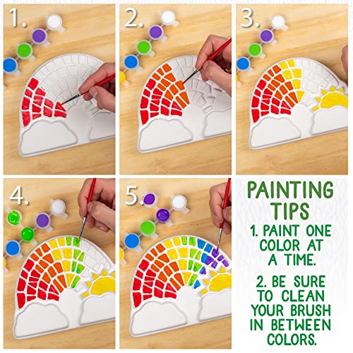 Image of Creative Roots Paint Your Own Rainbow Stepping Stone Craft Kits for Kids, Ceramics to Paint, Ages 6+
