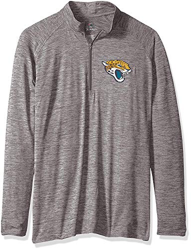Zubaz JACKSONVILLE JAGUARS WOMENS TONAL GRAY SPACE DYE 1/4 ZIP XL