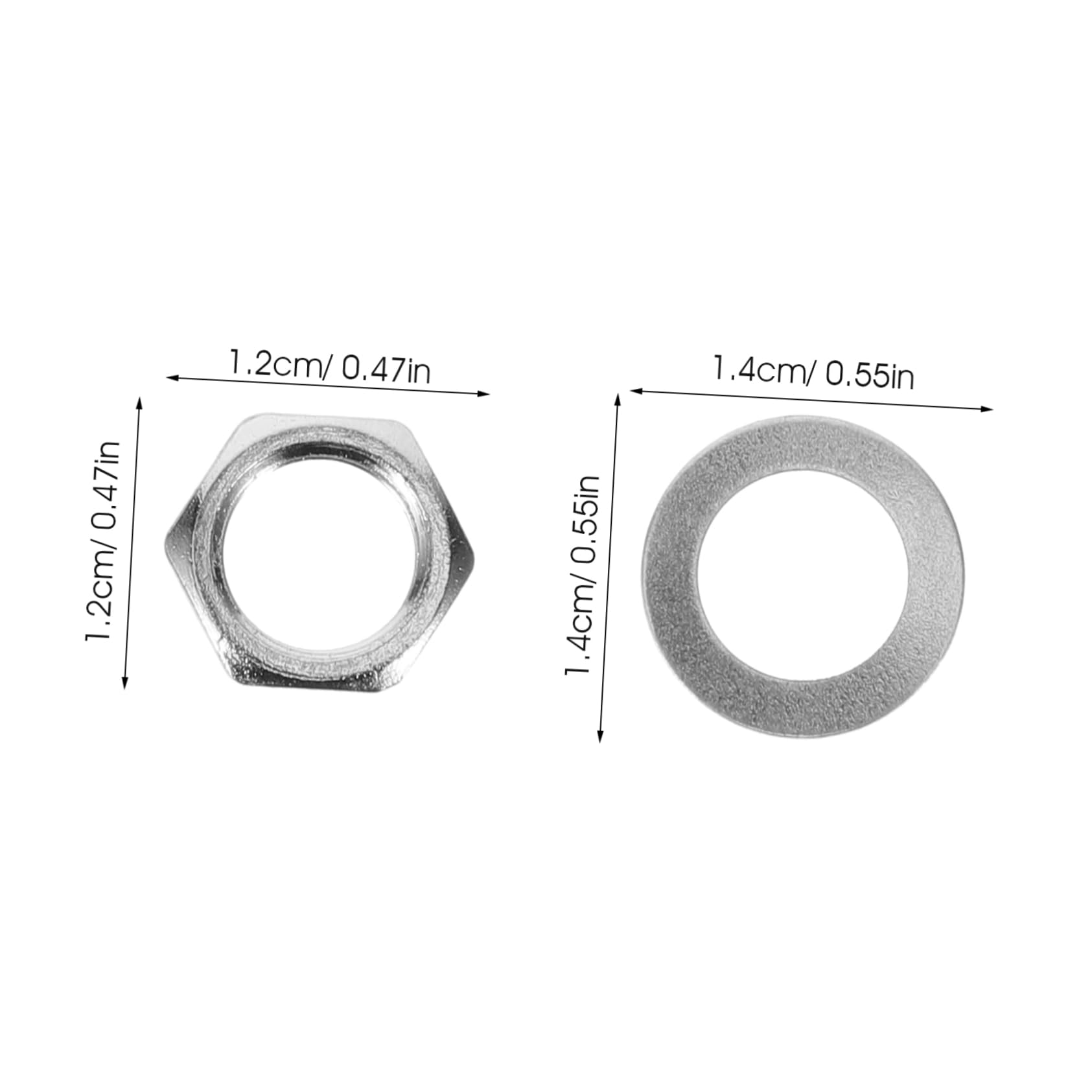 Totority Essential Guitar Parts Potentiometer Washer Nut Kit Metal M9-spec for Diy Enthusiasts