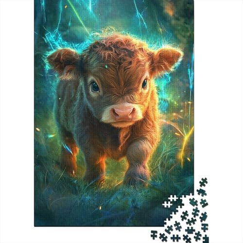 Regalo de cumpleaños relajante puzzle de 1000 piezas de ternera para decoración