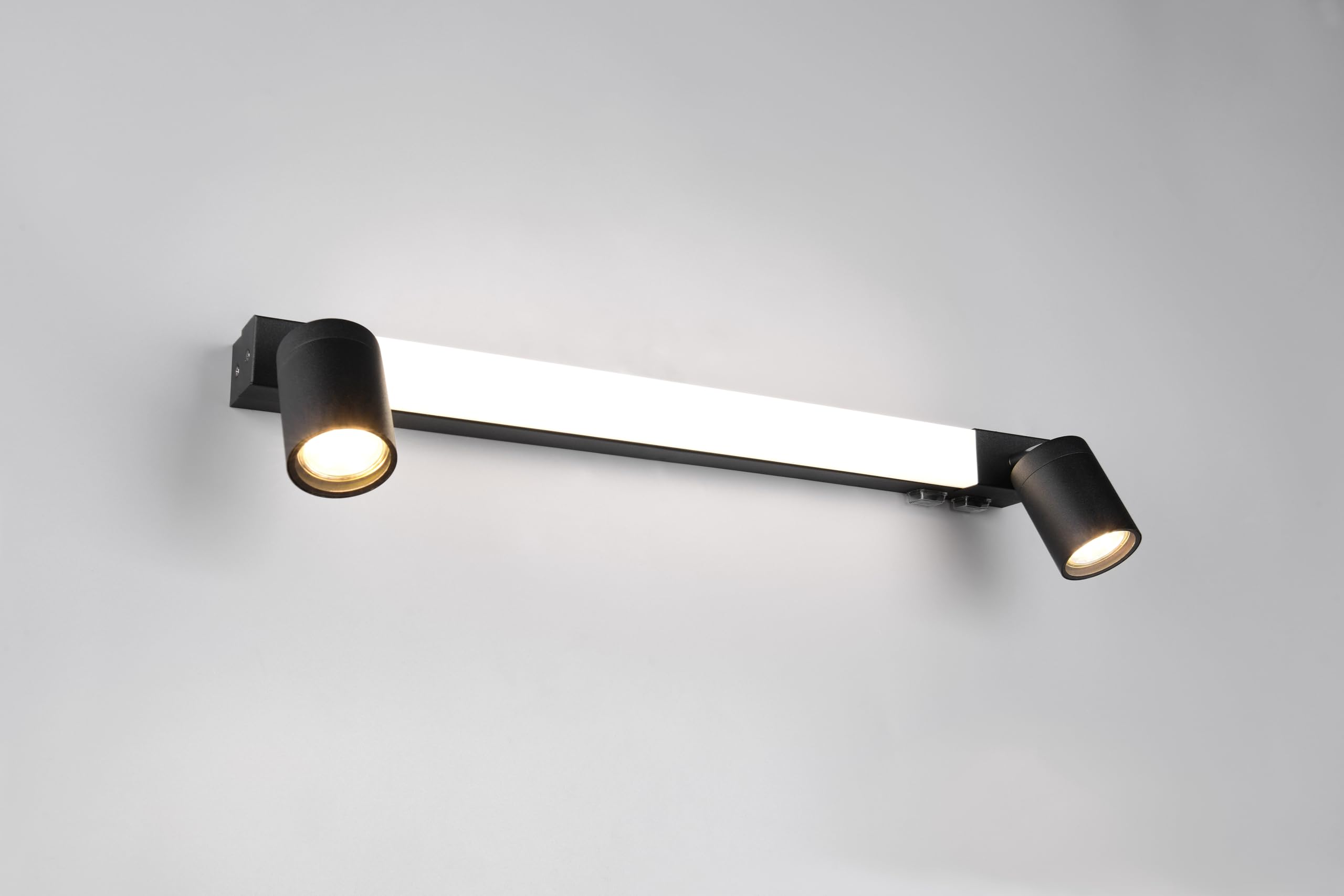 Trio Leuchten LED Badezimmer Wandleuchte Enrico 281470332, Metall Schwarz matt, 6.5 Watt LED, exkl. 2x GU10, Lichtfarbe einstellbar