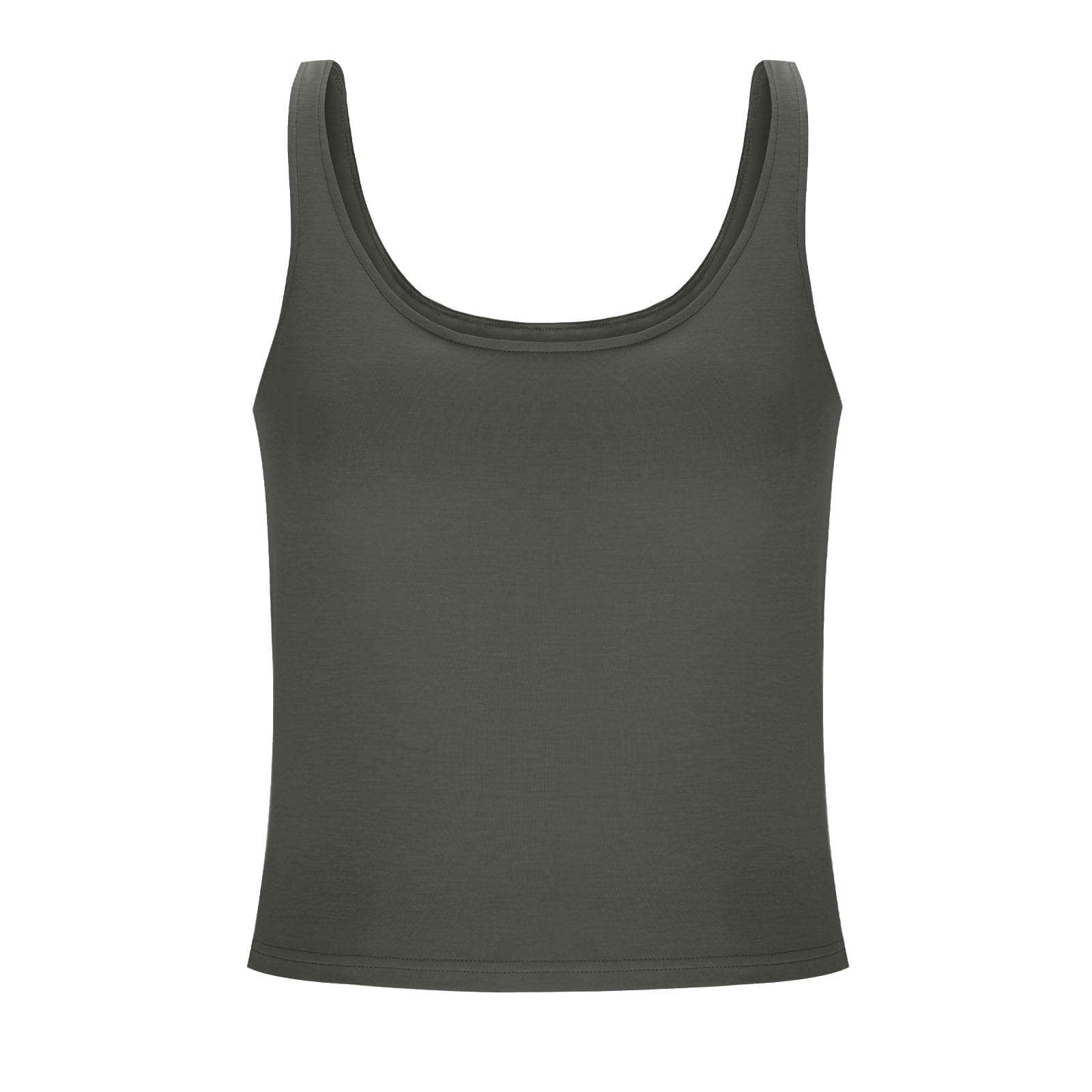 Camisola Tops para Mujer UK Soporte Levantamiento Algodón Sujetador Incorporado Cuello Cuadrado Chaleco Cami Correa Luz Agregar Acolchado Sin Mangas Tiras Yoga Ajuste Seco Moda Casual Gimnasio