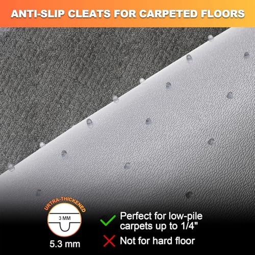 Tonos ROUND-39X39 IN Thickened Chair Mat For Carpet, 39-Inch Round Desk Chair Mat thumb #6