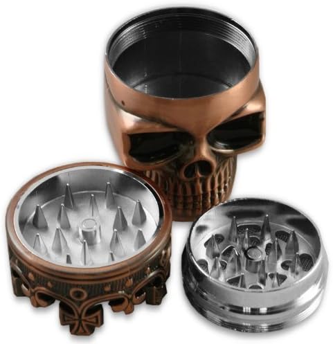 KING SKULL HERB GRINDER,3 PART SHARK TEETH GRINDER